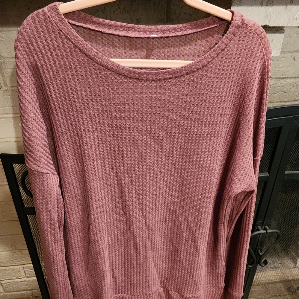 Oversized waffleknit top